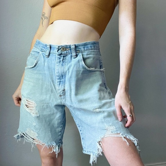 Wrangler Pants - Vintage 1990's Wrangler Silver Edition Naturally Distressed Bermuda Dad Shorts